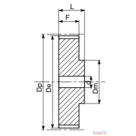 Fogasszíjtárcsa XL z34/037 acél