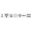 Csiszoló tépőzáras 125mm P 80 lyukas (5db)