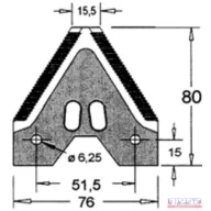 Kaszapenge alternáló 76x80x2,7 felül recézett